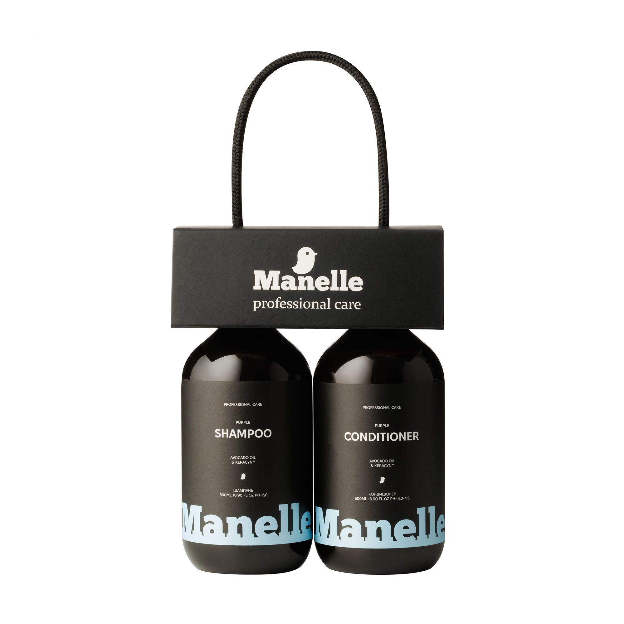 Уцінка! Набір для волосся Manelle Professional Care Avocado Oil &amp; Keracyn (шампунь, 500 мл + кондиціонер, 500 мл)